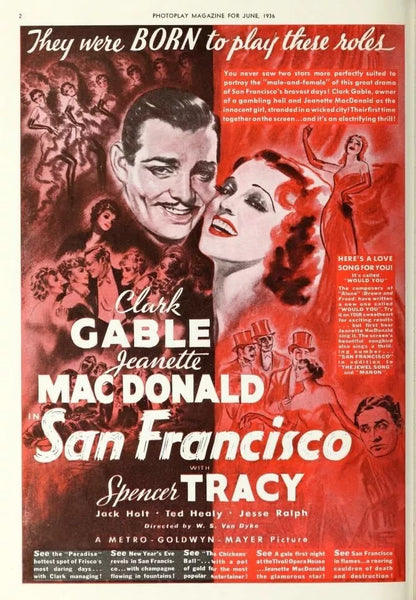 San Francisco (1936)  Spencer Tracy , Clark Gable - Public Domain DVD NO CASE