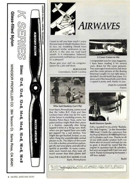 MODEL AIRPLANE MAGAZINE NEWS - 232 ISSUES ON PDF FORMAT ON USB