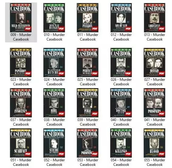 MURDER CASEBOOK MAGAZINES - 155 ISSUES PDF FORMAT ON DVDROM CERT 18