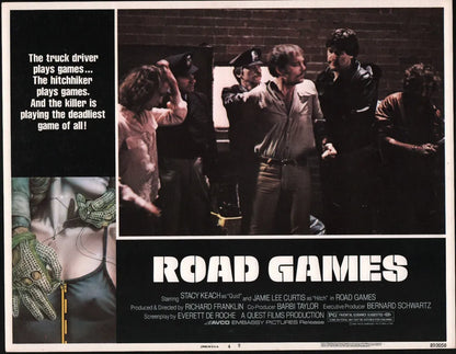 ROAD GAMES (1981) Jamie Lee Curtis, Stacy Keach, Public Domain DVD NO CASE