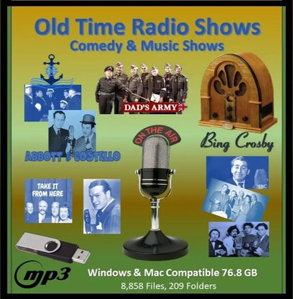 MASSIVE COLLECTION OF OLD TIME RADIO COMEDY SHOWS  76.8 GB OF MP3's ON USB