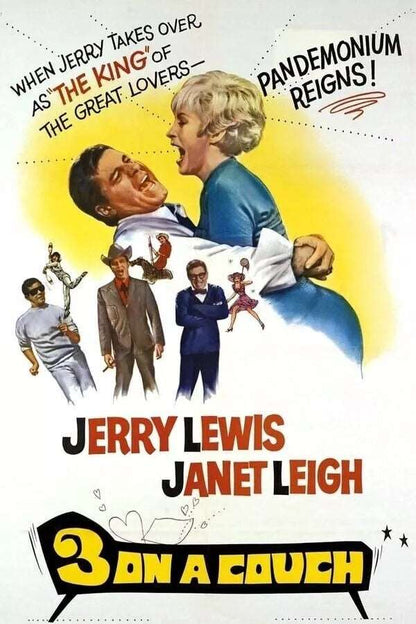 3 ON A COUCH (1966) Jerry Lewis, Janet Leigh - Public Domain Movie DVD NO CASE