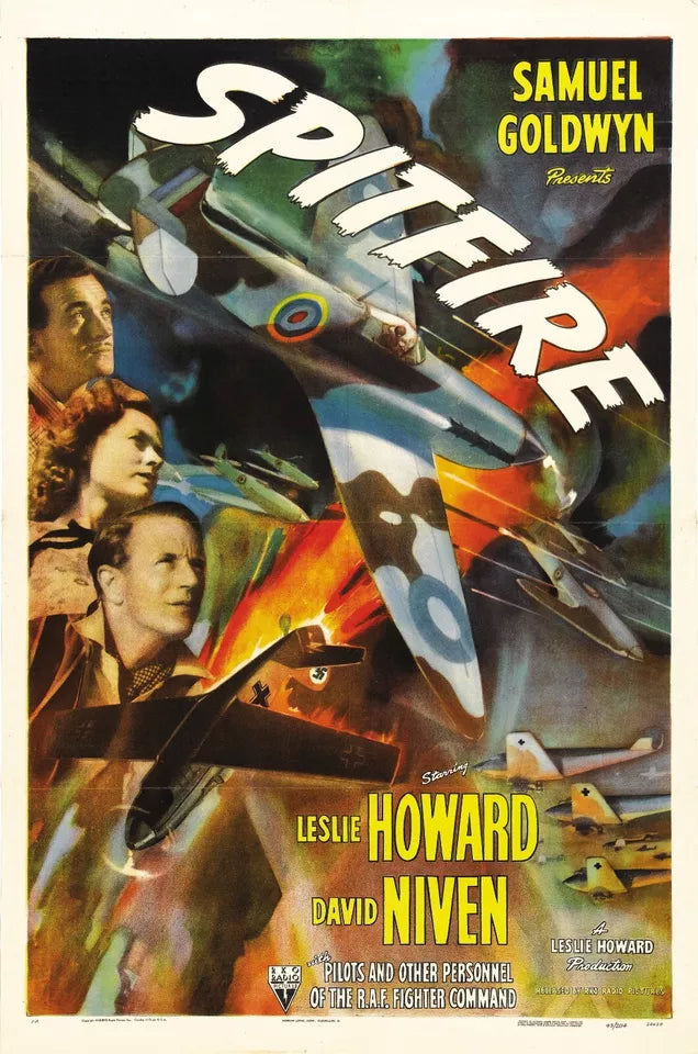 SPITFIRE (1942) Leslie Howard, Davin Niven, Public Domain DVD NO CASE