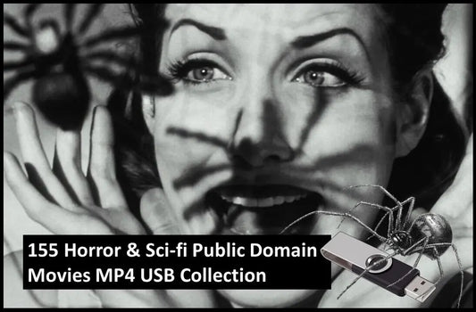 155 Horror & Sci-fi Public Domain Movies MP4 USB Collection