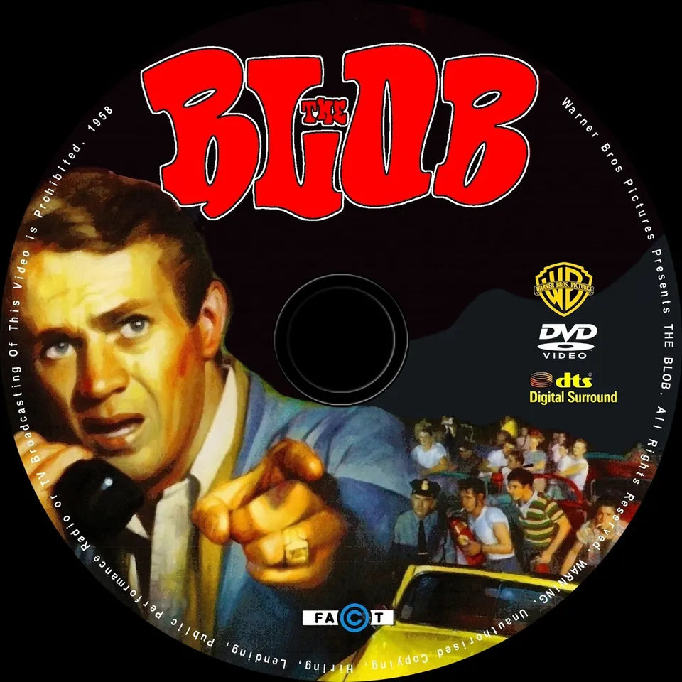 THE BLOB (1958) Steven McQueen, Aneta Corsaut, Earl Rowe - DVD, Public Domain Movie NO CASE