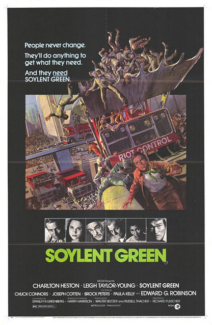 SOYLENT GREEN (1973) Charlton Heston,Leigh Taylor-Young,Chuck Connors,Joseph Cotten,Brock Peters,Paula Kelly,Edward G. Robinson - Public Domain DVD NO CASE RARE !